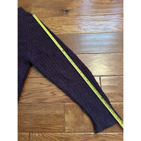 A.L.C. Burgundy Cleveland V-Neck Ribbed-Knit Cardigan Size M Retail$325 - Picture 9 of 16